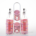 Four piece kitchen seasoning set spice jar cooking oil bottle glass leakproof dispenser